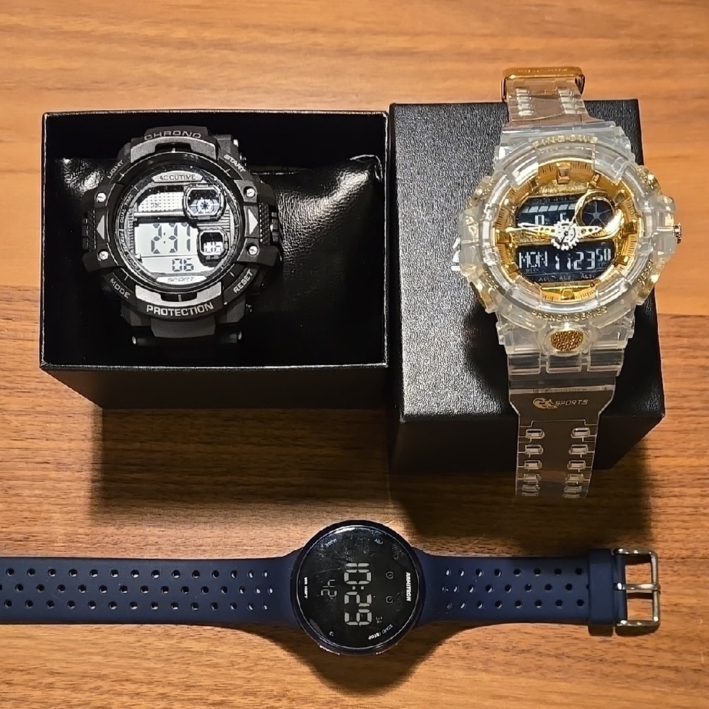 Black and Clear Digital Watches
